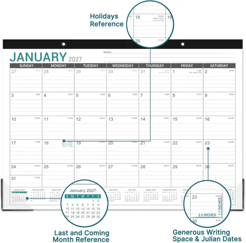 Miniatura 4 de Calendario de escritorio 2026, calendario de escritorio 2026, calendario de escritorio de 17 x 12 pulgadas, enero de 2026 a diciembre de 2026