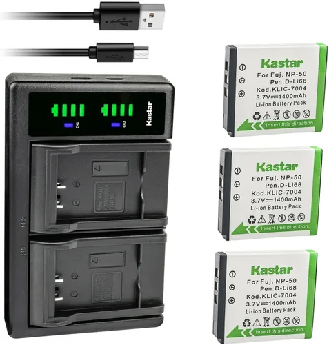 Miniatura 6 de Kastar Cargador de batería USB FNP-50 LTD2 para Fujifilm FinePix F850EXR, FinePix F900EXR, FinePix Real 3D W3, FinePix X10, FinePix X20, FinePix