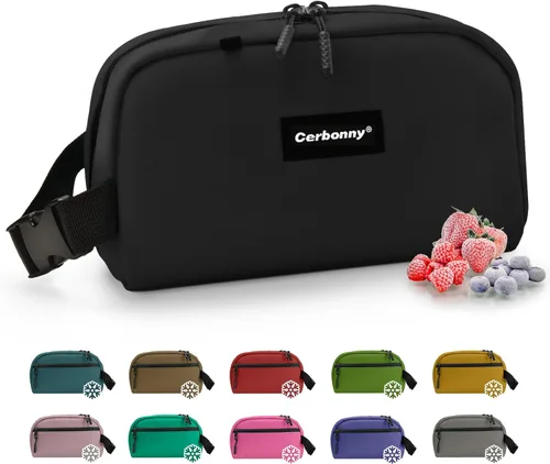 Miniatura 18 de Bolsa de almuerzo enfriadora - Congelable y aislada para viajes, niños/adultos, apta para yogur Rosa