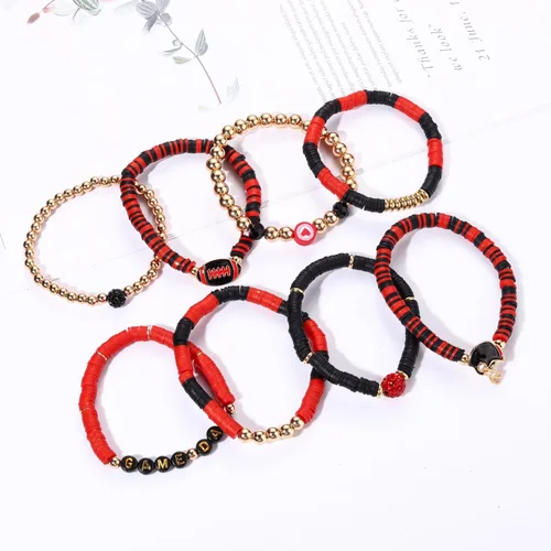 Miniatura 146 de Surfer Heishi - Pulseras apilables para mujer, apilables, de vinilo arcoíris, disco de arcilla, pulseras elásticas para la amistad, joyería bohemia