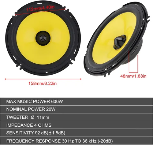 Miniatura 2 de Altavoz de audio para coche de frecuencia completa de rango completo, altavoz modificado ultrafino de bajos medios, instalación no destructiva