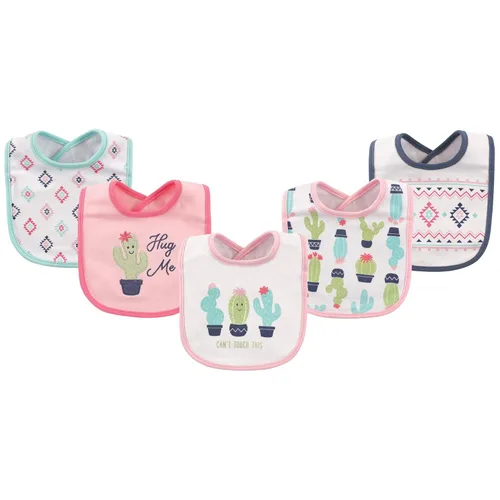 Hudson - Babero unisex de algodón para bebé, baberos de algodón, talla única , Cactus rosa