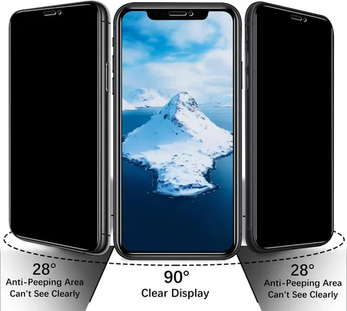 Miniatura 3 de Pokolan [Paquete de 3] Protector de pantalla de privacidad para iPhone 11/iPhone XR Película de vidrio templado antiespía, cobertura completa, sin