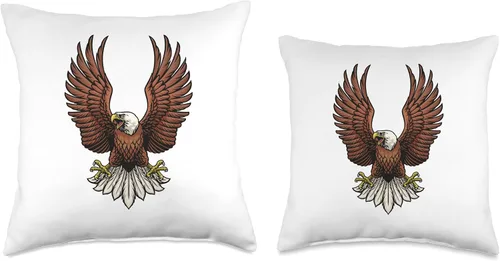 Miniatura 3 de Adler Vogel Eagle American Flag Vulture Falcon Throw Pillow, 16x16, Multicolor