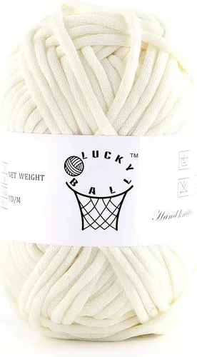 Hilo de 100g para Ganchillo y Tejer, 66 yardas/60m de Hilo de Algodón para Principiantes, Hilo de Mezcla de Acrílico Algodón-Nylon para Kit de Blanco