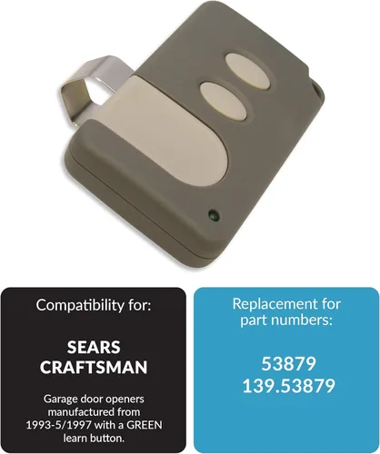 Miniatura 4 de Reemplazo remoto de puerta de garaje para Sears Craftsman Liftmaster (139.53879) 81LM (botón de aprendizaje verde)