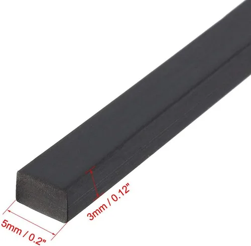 Miniatura 3 de uxcell Tira de sello de goma rectangular maciza, 0.197 in de ancho, 0.118 in de grosor, 3.3 ft de largo, color negro