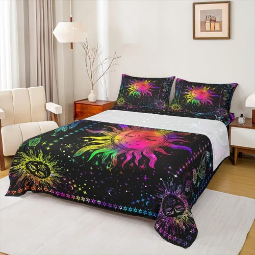 Miniatura 22 de Erosebridal Southwestern - Juego de sábanas y fundas de almohada, juego de sábanas azteca bohemio, diseño hippie de cachemira, tamaño individual