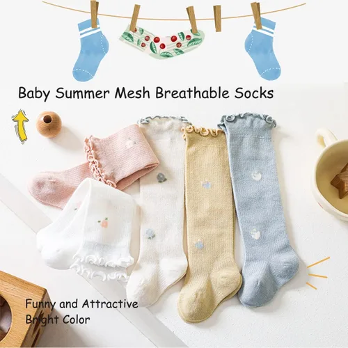 Miniatura 2 de ZURLEFY Nuevos calcetines de malla de verano para bebés, niños y niñas pequeñas, calcetines para recién nacidos, accesorios esenciales para bebés