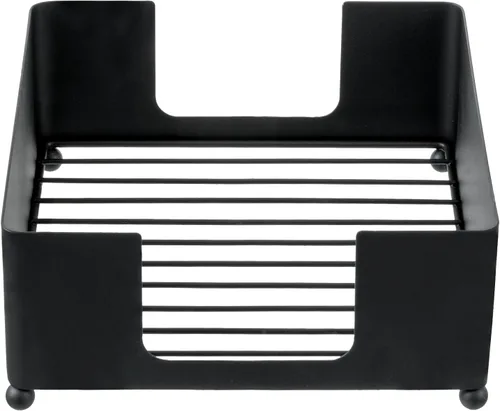 Miniatura 4 de MyGift Servilletero cuadrado de metal negro moderno – Bandeja dispensadora de servilletas de mesa para cocina, mesa de comedor y organización