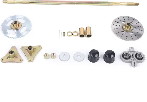 Futchoy Kit completo de eje delantero Go Kart de 29.134 in 29.13 pulgadas, kit completo de eje trasero Go Kart, cubo de rueda completo para