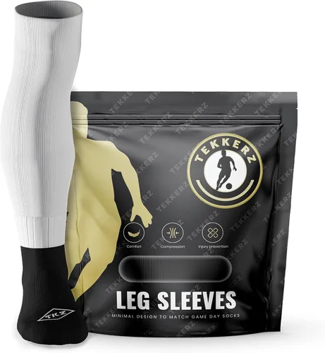 Miniatura 2 de Tekkerz Manga de pierna de más de 20 variaciones de color compatible con calcetines de agarre para fútbol, fútbol, hockey, rugby