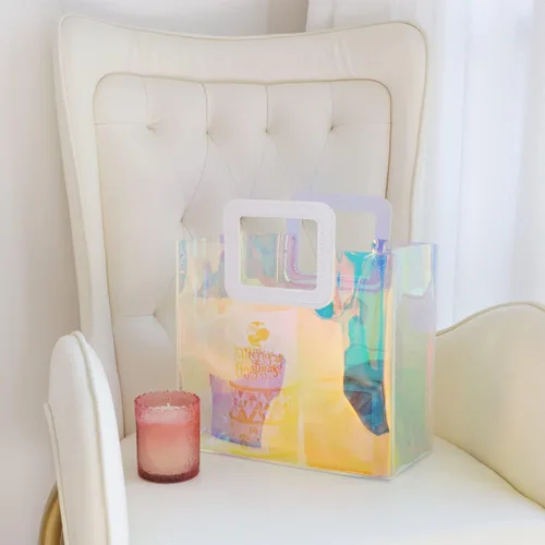 Miniatura 4 de VUOJUR 2 M 11'' Bolsas de regalo holográficas con papel de seda - Orquídea