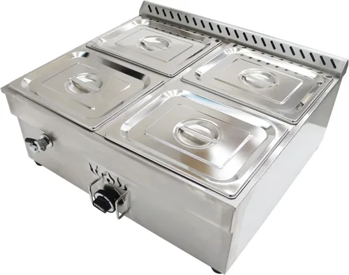 Miniatura 9 de INTBUYING Calentador de sopa de alimentos a gas LP, estufa de gas propano Bain-Marie, calentador de vapor de acero inoxidable con válvula reguladora