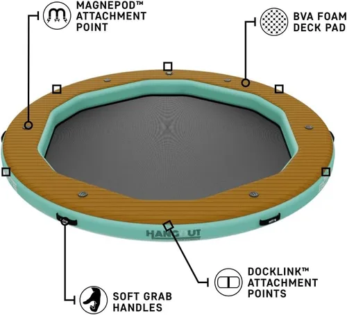 Miniatura 2 de BOTE Hamaca de agua inflable para colgar, balsa flotante, muelle, playa en el lago, para adultos y niños, compatible con vasos MAGNEPod, varios