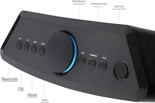 Miniatura 5 de Aiwa Altavoz inalámbrico - Libera un sonido potente y una conectividad versátil - Experimenta la libertad Bluetooth, radio FM, reloj, 20 W RMS, Negro