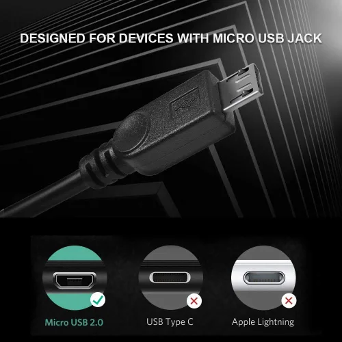 Miniatura 3 de UCEC Cable de carga doble micro USB Splitter que alimenta hasta dos dispositivos micro USB a la vez desde un solo puerto USB (paquete de 1)