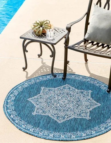 Miniatura 38 de Unique Loom Outdoor Traditional Collection - Alfombra de área antigua (4 pies 1 pulgada x 6 pies 1 pulgada, rectangular, beige y negro)
