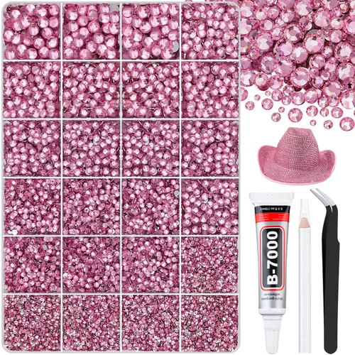 Miniatura 31 de 12000 diamantes de imitación de resina para decorar con brillantes con 3 piezas de pegamento para joyería B7000, 2 cajas de diamantes de imitación