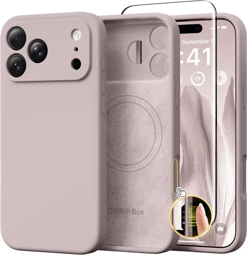 Miniatura 74 de GolbinBox Funda magnética para iPhone 17, compatible con MagSafe, cubierta de silicona integrada para control de cámara, funda de silicona líquida a