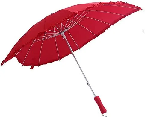 Miniatura 7 de KXCFCYS Forever Love - Sombrilla de encaje en forma de corazón, para niñas, para San Valentín, boda, compromiso y accesorios fotográficos (rojo)