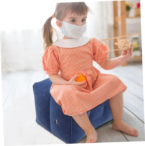Miniatura 7 de Almohada de pierna de altura ajustable para niños y niñas, almohada de viaje, cama de avión con memoria, 1 juego Azul