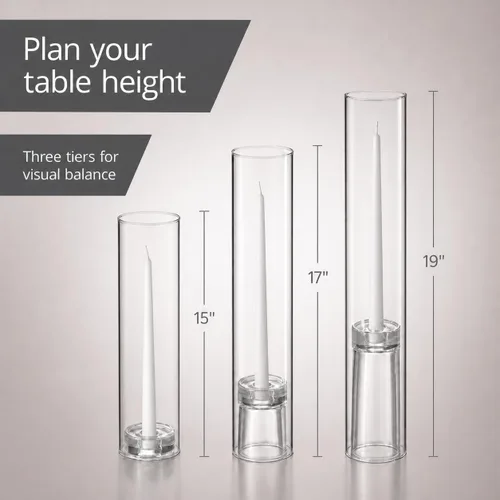 Yummi Juego de 12 velas cónicas, chimeneas y soportes cónicos, color blanco