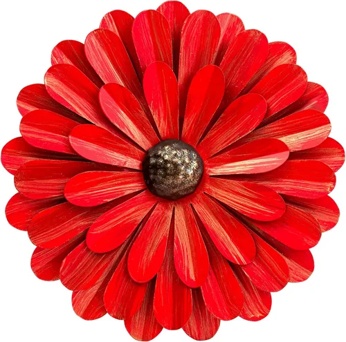 Miniatura 11 de EASICUTI Decoración de pared de metal azul con flores de metal para colgar en interiores y exteriores, hogar, baño, cocina, dormitorio, sala