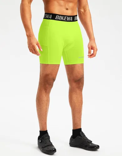 Miniatura 2 de Bikewa Ropa interior de ciclismo para hombre, con acolchado 3D, con bolsillos laterales