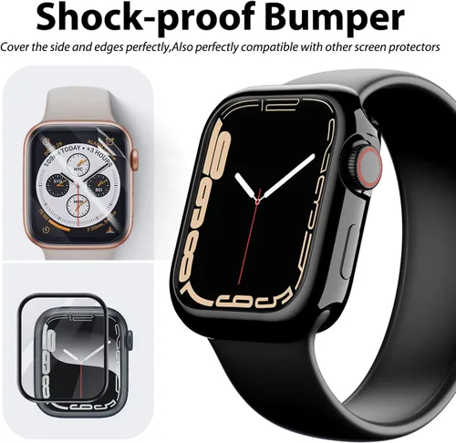 Miniatura 6 de BO&DQQ - Paquete de 2 fundas protectoras compatibles con Apple Watch de 1.614 pulgadas/1.575 pulgadas, suave, flexible, de grado militar, duradera