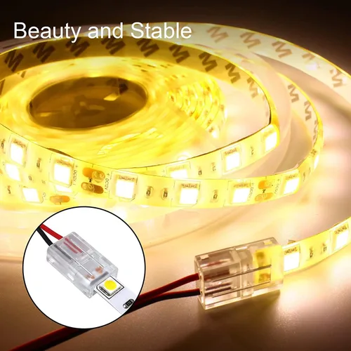 Miniatura 8 de RGBZONE 10 conectores de tira LED de 2 pines, 0.315 in de ancho, sin cables, sin cables, sin soldadura, conector rápido para tiras de luz LED de un