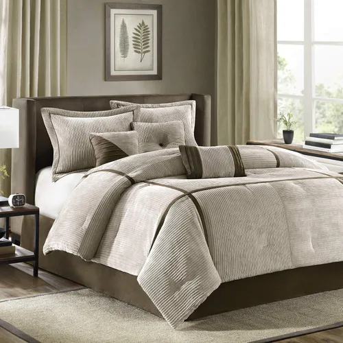 Miniatura 16 de Madison Park Acogedor juego de edredón casual con diseño de bloques para todas las estaciones, falda de cama a juego, almohadas decorativas, King