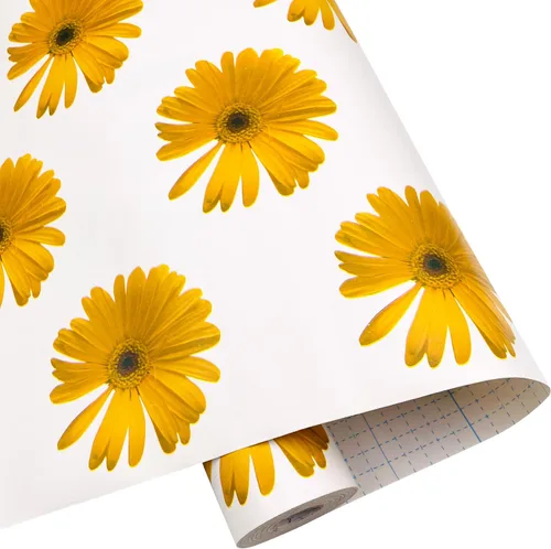 Miniatura 11 de Yifely Revestimiento de estante extraíble para encimeras de papel para cubrir gabinetes de cajones antiguos de apartamentos, margarita amarilla