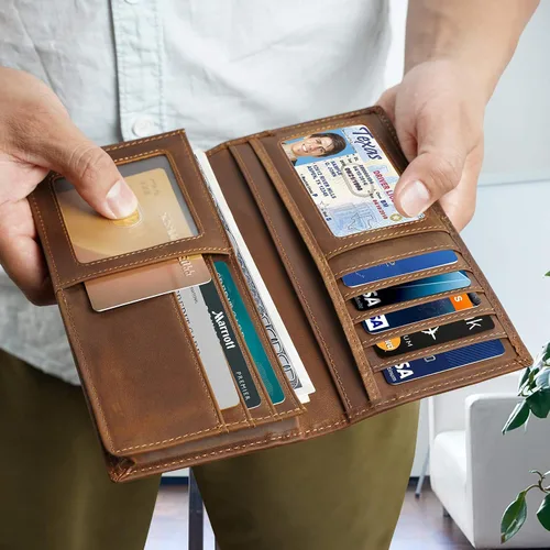 Miniatura 5 de Polare - Cartera larga y plegable de piel de vaca para hombre