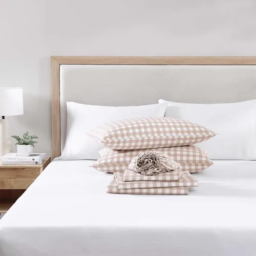 Miniatura 5 de Stone Cottage - Juego de sábanas, ropa de cama de percal de algodón crujiente y transpirable con funda de almohada a juego, 200 hilos, bolsillo