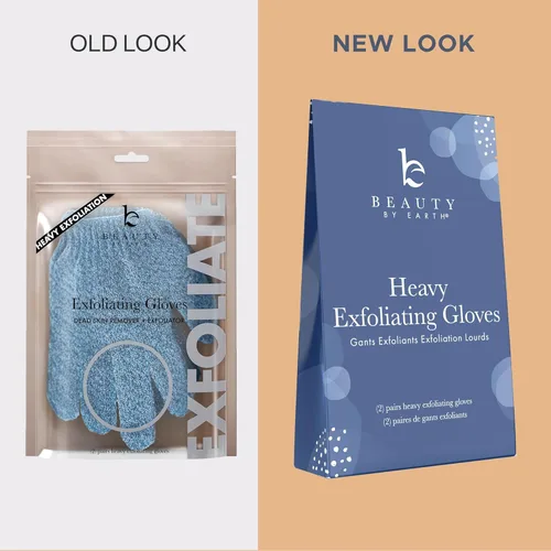 Miniatura 8 de Guantes exfoliantes (4 piezas, 2 pares) – Guantes de ducha pesados para exfoliación corporal, exfolia y elimina la piel muerta