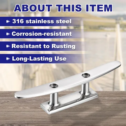 Miniatura 2 de uxcell Boat Cleat Open Base, 316 Stainless Steel Dock Cleat for Kayak Boat
