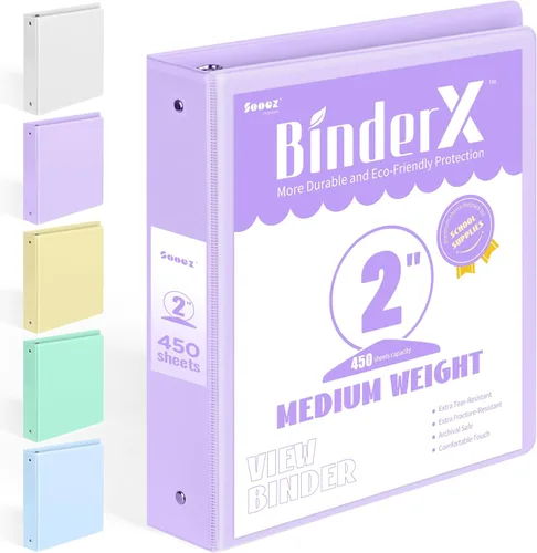 Miniatura 35 de BinderX - Carpeta de 3 anillos redondos extraduradera de 1 pulgada, se adapta a 175 hojas de papel de 8.5 x 11 pulgadas, cubierta personalizable