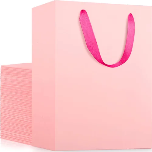 Miniatura 20 de EUSOAR Bolsas de compras y mercancías, tamaño mediano, 25 piezas de 7.8 x 3.9 x 11 pulgadas, bolsas de regalo reciclables de papel kraft marrón
