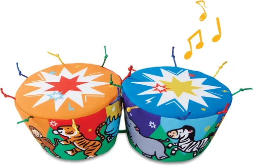 Melissa & Doug K's Kids Bongo Drums - Instrumento musical suave, multicolor, 1 EA