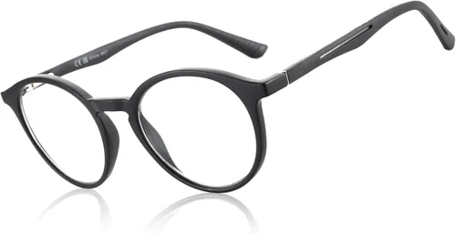 BLUEMOKY Gafas de lectura para hombres y mujeres: Gafas clásicas redondas con filtro de luz azul - Gafas de lectura para computadora