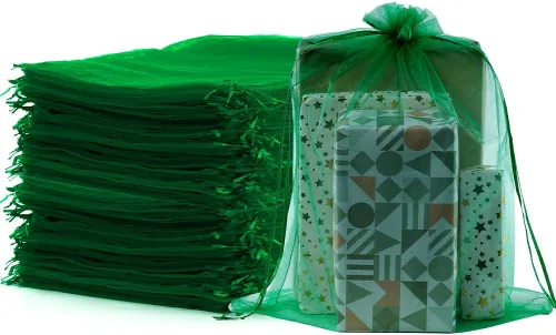 Miniatura 17 de Meowoo 12 bolsas grandes de organza, bolsas de malla grandes de 12 x 16 pulgadas con cordón, bolsas de regalo de malla con cordón para zapatos