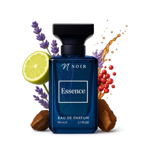 NOIR Essence Eau de Parfum para hombre, aroma fresco y picante con bergamota, pimienta y cedro, de larga duración, 2.7 onzas líquidas