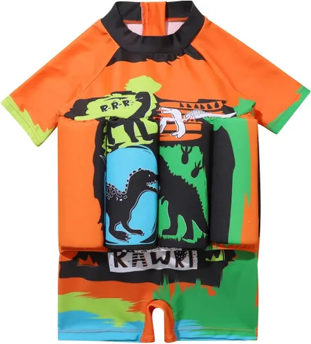 Miniatura 10 de Traje de baño de una pieza para niñas y niños, hawaiano, playa, deporte, verano, traje de baño Azul claro - pterosaurio