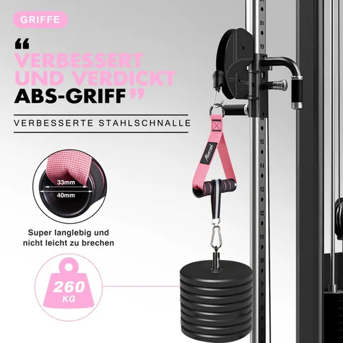Miniatura 2 de HPYGN Mango de ejercicio, equipo de fitness de repuesto para pilates, yoga, entrenador de fuerza, gimnasio en casa extraíble, rojo, gris, azul mango