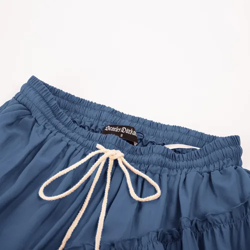 Miniatura 7 de Scarlet Darkness Faldas largas para mujer, falda bohemia con cintura elástica, falda renacentista asimétrica con bolsillo