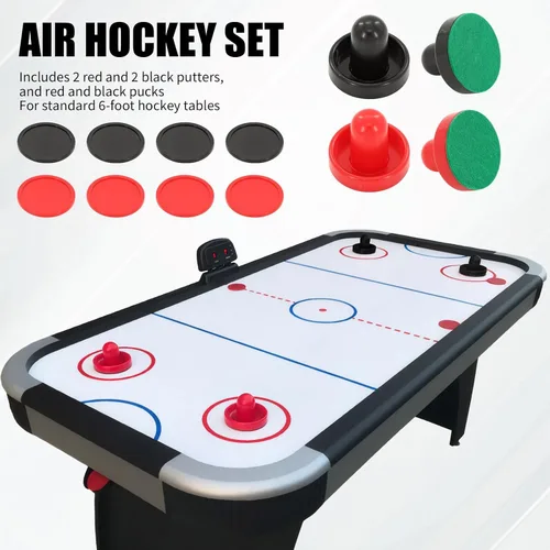 Miniatura 3 de 16 discos y paletas de hockey de aire, accesorios de repuesto para mesas de juego (4 empujadores, 4 almohadillas, 8 discos)