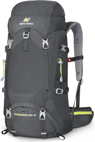 N NEVO RHINO - Mochila de senderismo con marco interno 50, 60, 65, 70 y 80 L, mochila impermeable para escalar, camping, con cubierta de lluvia | 07