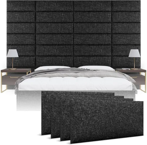 Miniatura 26 de Cabeceras tapizadas Vänt - Paneles de pared para montar en la pared tamaño Queen/Full - Champán neutro metálico - Juego de 4 paneles