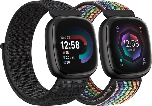 Miniatura 14 de Correas de nailon compatibles con Fitbit Versa 4/Sense 2/Versa 3/Fitbit Sense, correa de repuesto ajustable deportiva suave transpirable